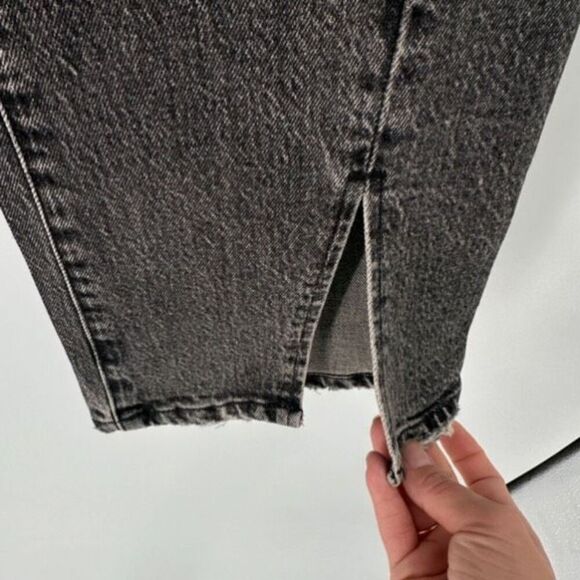 Good American Womens Curve Twist Slit Hem Straight Jeans Charcoal Gray Size 8/29 - Picture 6 of 13